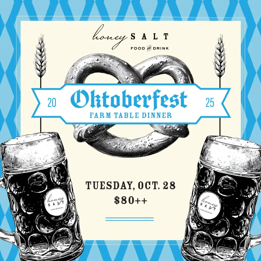 Flyer for Honey Salt Oktoberfest farm table dinner.