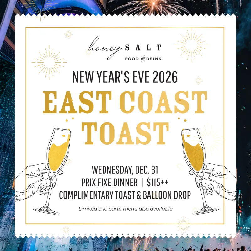 Honey Salt New Years Eve East Coast Toast dinner