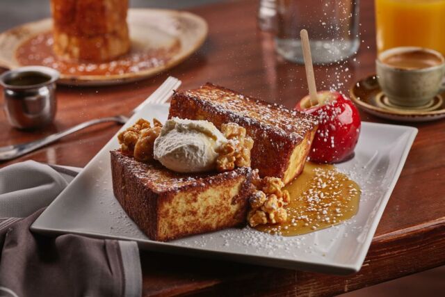 Move over breakfast…there’s a new brunch sensation in town! Join us this morning for our Carnival French Toast with toffee apple filling, candied apple, and caramel corn!