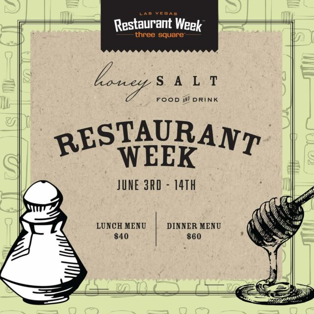 Restaurant Week returns for another year June 3rd - 14th! Our 3-course lunch and dinner menus are filled to the brim with Honey Salt classics for you to enjoy including Grandma Rosie’s Turkey Meatballs, Fried Chicken Sandwich, Farmhouse Meatloaf, our famous Brookie and much, much more. Make your reservations today!  #restaurantweeklv #threesquare