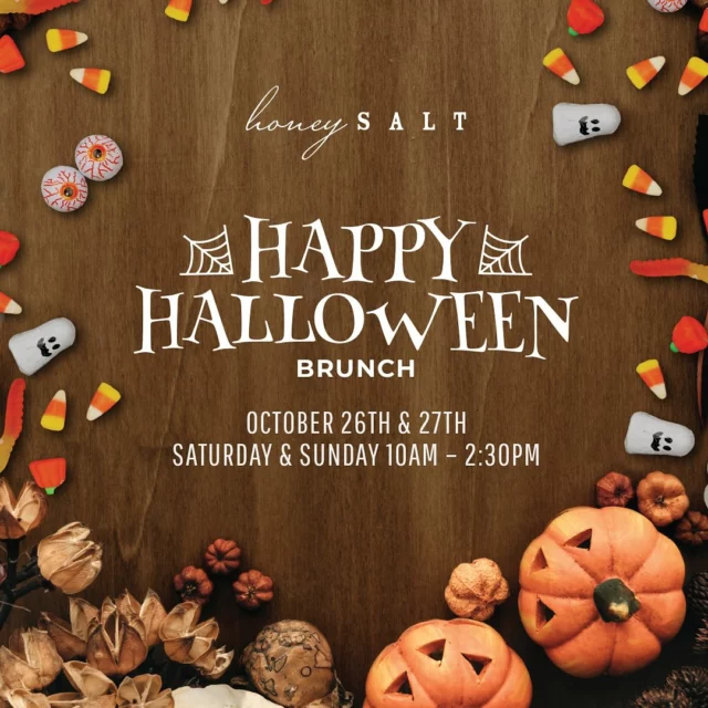 Trick… or treat! (Mostly treats). Join us October 26 & 27 for a boo-tiful brunch at Honey Salt! 🎃👻 Get ready for a spooktacular time with a Costume Contest, Spooky Treats, and Halloween-Inspired Cocktails, plus devilish specials from 10am - 2:30pm! Book your tables now and don’t miss out on an epic Halloweekend!