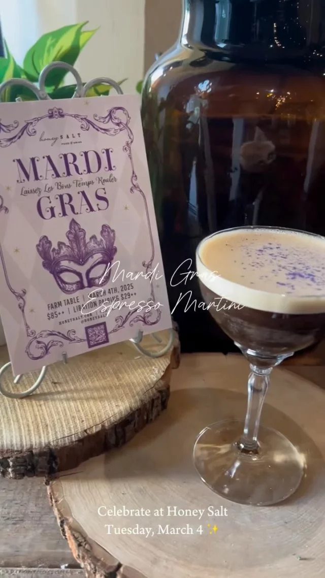 Getting excited for our Mardi Gras Farm Table on Tuesday, March 4!💜🎭  Our #FatTuesday celebration will include a Nola inspired prix fixe menu that you don’t want to miss 👇👇  To start:
✨Sharp Cheddar & Jalapeño Cornbread 
✨Old Bay Crawfish Boil
✨Fried Green Tomatoes  Entree:
✨Nola Barbecue Shrimp 
✨Creole Jambalaya  Sides:
✨Collared Greens
✨Hush Puppies  Sweet Fini:
✨King Cake 
✨Cafe Du Monde-style Beignets  Only a few tickets remain. Hurry to get your tickets to celebrate with us! Link in bio to purchase 🎟️